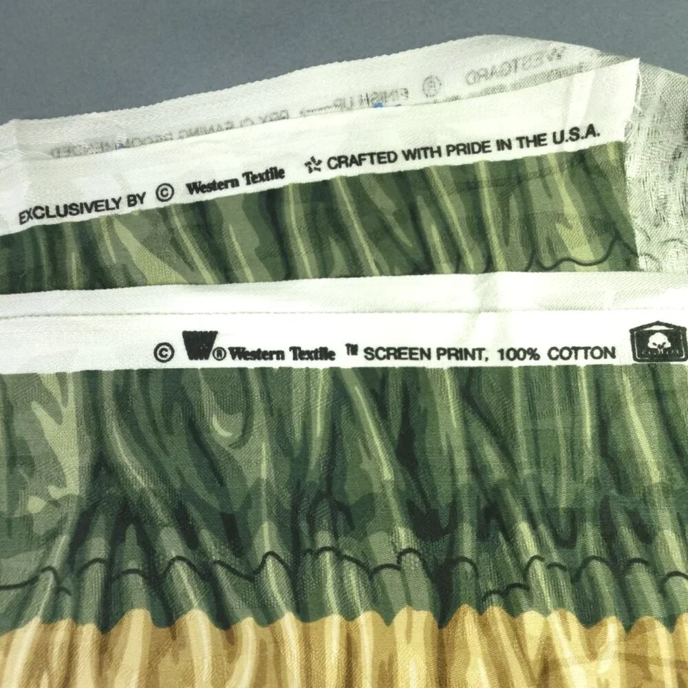 Western Textile Upholstery Fabric Green Gold Screen Print Stripe Tie Dye 2.5 yd